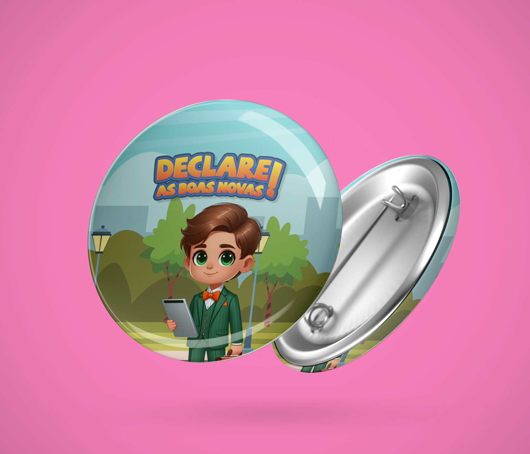 Blank white button badge mockup, isolated, clipping path