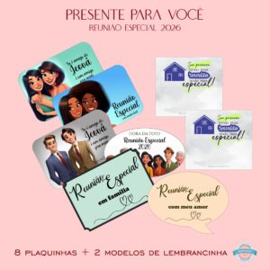 Plaquinhas e Mimo Reunião Especial 2026