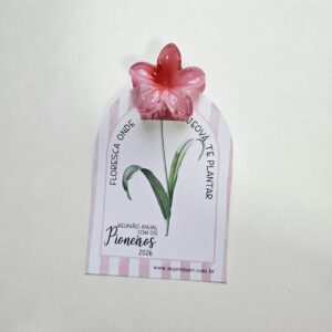 Cartão com Presilha Flor