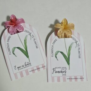 Cartão com Presilha Flor